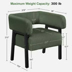 Fauteuil d'appoint rembourré Yaheetech avec pieds en bois massif, assise à ressorts ensachés pour salon, chambre à coucher, coin lecture
