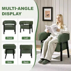 Fauteuil d'appoint rembourré Yaheetech avec pieds en bois massif, assise à ressorts ensachés pour salon, chambre à coucher, coin lecture