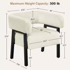 Fauteuil d'appoint rembourré Yaheetech avec pieds en bois massif, assise à ressorts ensachés pour salon, chambre à coucher, coin lecture