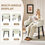 Fauteuil d'appoint rembourré Yaheetech avec pieds en bois massif, assise à ressorts ensachés pour salon, chambre à coucher, coin lecture