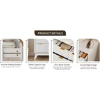 Commode 6 tiroirs pour chambre à coucher, Commode blanche pour chambre à coucher, Commode à six tiroirs motif goutte à goutte 54 avec plateau imitation marbre, Commode bébé pour chambre d'enfant
