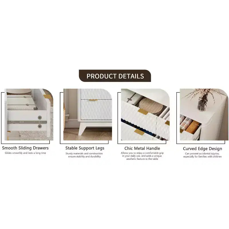 Commode 6 tiroirs pour chambre à coucher, Commode blanche pour chambre à coucher, Commode à six tiroirs motif goutte à goutte 54 avec plateau imitation marbre, Commode bébé pour chambre d'enfant