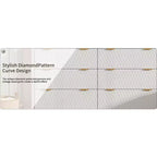 Commode 6 tiroirs pour chambre à coucher, Commode blanche pour chambre à coucher, Commode à six tiroirs motif goutte à goutte 54 avec plateau imitation marbre, Commode bébé pour chambre d'enfant