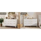 Commode 6 tiroirs pour chambre à coucher, Commode blanche pour chambre à coucher, Commode à six tiroirs motif goutte à goutte 54 avec plateau imitation marbre, Commode bébé pour chambre d'enfant