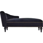 Whisen Canapé de salon en velours 58'', chaise longue à droite, canapé de salon convertible avec garniture cloutée et pieds solides
