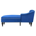 Whisen Canapé de salon en velours 58'', chaise longue à droite, canapé de salon convertible avec garniture cloutée et pieds solides