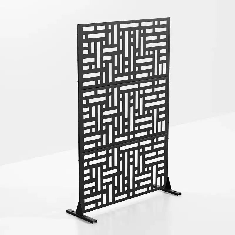 Séparateur de pièce en tôle galvanisée noire de 71,37 x 46,8 x 15,6 pouces - Guide de mesure précis