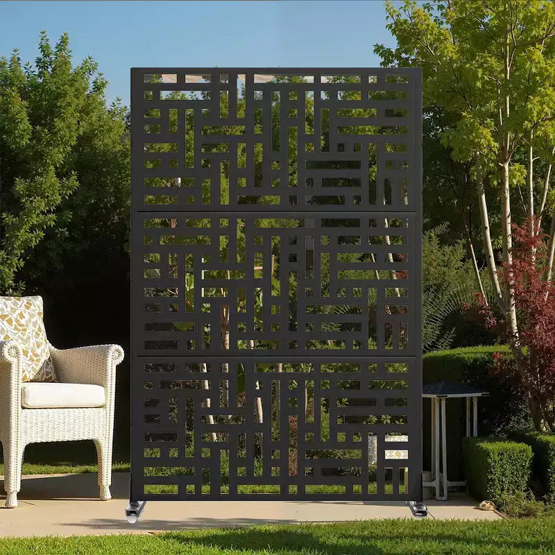 Séparateur de pièce en tôle galvanisée noire de 71,37 x 46,8 x 15,6 pouces - Guide de mesure précis