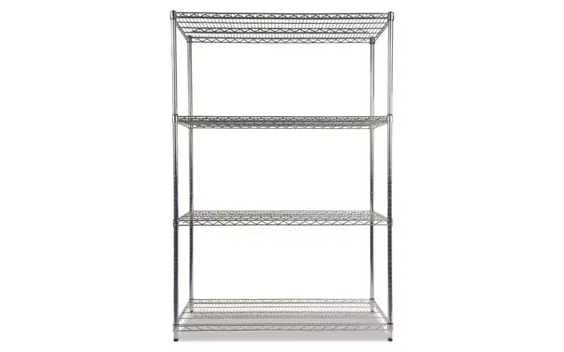 Kit d'étagères métalliques Alera à quatre niveaux certifié NSF, 48l x 24p x 72h, argent