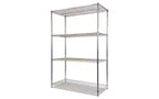 Kit d'étagères métalliques Alera à quatre niveaux certifié NSF, 48l x 24p x 72h, argent