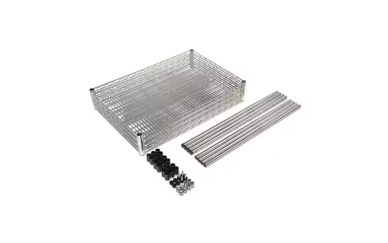 Kit d'étagères métalliques Alera à quatre niveaux certifié NSF, 48l x 24p x 72h, argent