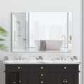Modern White Frame Bathroom Mirror: Oversized, Aluminum, Wall Mounted, Vertical/Horizol