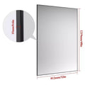 Modern Black Frame Bathroom Mirror: Oversized, Aluminum, Wall Mounted, Vertical/Horizontal