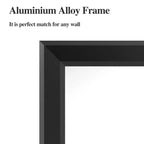 Miroir de salle de bain moderne à cadre noir : surdimensionné, en aluminium, mural, vertical/horizontal