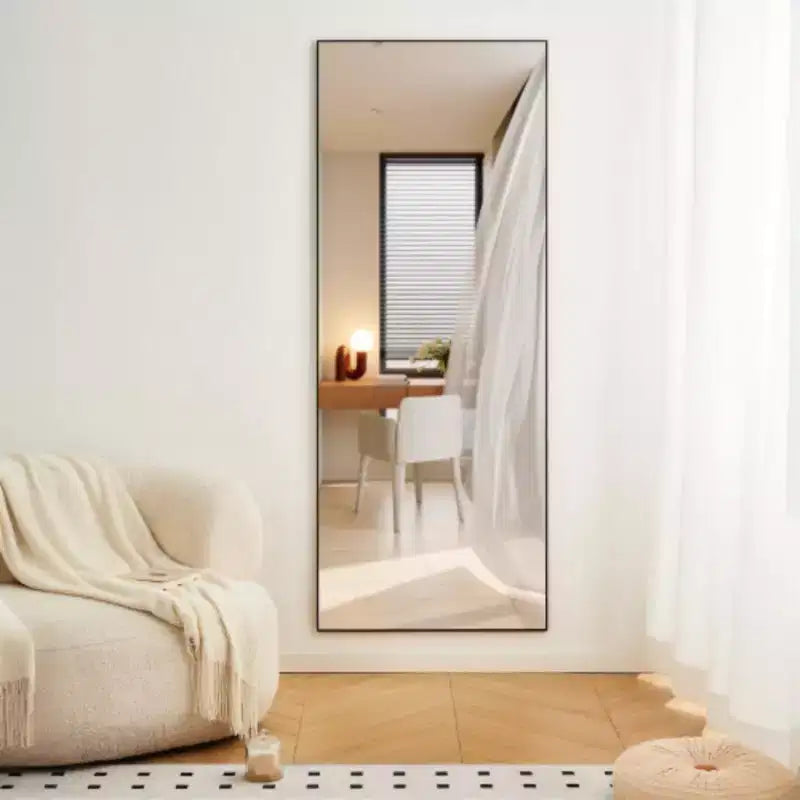 Leaning/Wall Mounted Mirror: High-Def, Shatter-Proof - Ideal for Bedroom, Living Room, Corridor