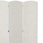 Paravent HOMCOM, Séparateur d'intimité pliable, Cloison portable en osier de 1,8 m de haut pour chambre à coucher, bureau à domicile, blanc