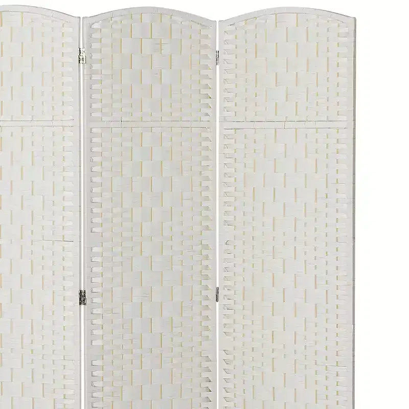 Paravent HOMCOM, Séparateur d'intimité pliable, Cloison portable en osier de 1,8 m de haut pour chambre à coucher, bureau à domicile, blanc