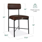 Chaise de salle à manger en similicuir (lot de 2) de Best Choice Products, hauteur standard avec cadre en métal