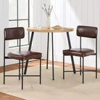 Chaise de salle à manger en similicuir (lot de 2) de Best Choice Products, hauteur standard avec cadre en métal