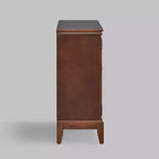 Armoire d'appoint de 91 cm de large avec 2 portes, armoire de rangement de style vintage avec pieds en bois massif-Farati