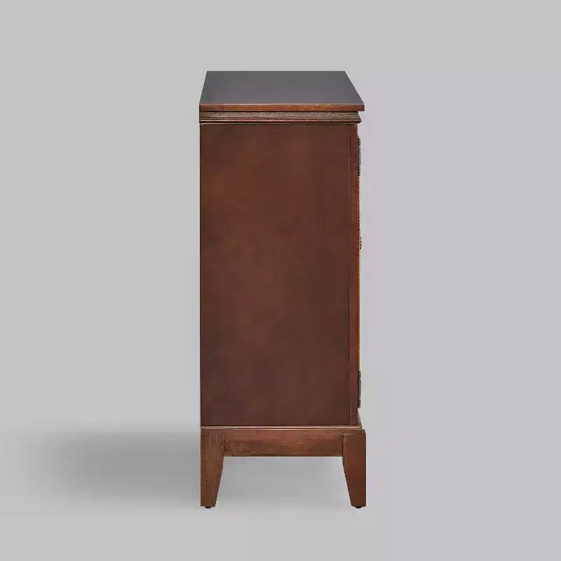 Armoire d'appoint de 91 cm de large avec 2 portes, armoire de rangement de style vintage avec pieds en bois massif-Farati