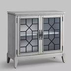 Armoire d'appoint de 91 cm de large avec 2 portes, armoire de rangement de style vintage avec pieds en bois massif-Farati
