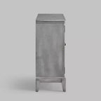 Armoire d'appoint de 91 cm de large avec 2 portes, armoire de rangement de style vintage avec pieds en bois massif-Farati