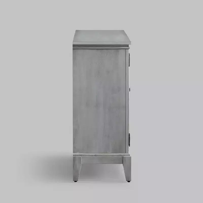 Armoire d'appoint de 91 cm de large avec 2 portes, armoire de rangement de style vintage avec pieds en bois massif-Farati