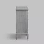 Armoire d'appoint de 91 cm de large avec 2 portes, armoire de rangement de style vintage avec pieds en bois massif-Farati