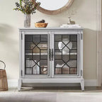 36 inch Wide Accent Cabinet with 2 Doors, Vintage Style Storage Cabinet with Solid Wood Legs-Farati