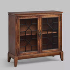 Armoire d'appoint de 91 cm de large avec 2 portes, armoire de rangement de style vintage avec pieds en bois massif-Farati