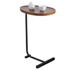 Table d'appoint en C marron, table de canapé compacte pour salon