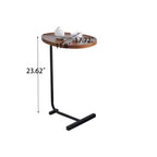 Table d'appoint en C marron, table de canapé compacte pour salon