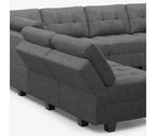 Canapé modulable Belffin Weave avec siège de rangement et pouf (9 places + 11 côtés)