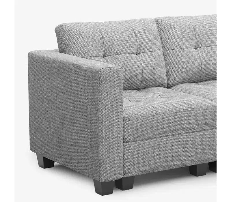 Canapé modulable Belffin Weave avec siège de rangement et pouf (9 places + 11 côtés)