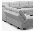 Canapé modulable Belffin Weave avec siège de rangement et pouf (9 places + 11 côtés)