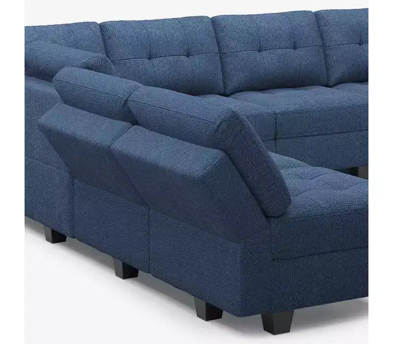 Canapé modulable Belffin Weave avec siège de rangement et pouf (9 places + 11 côtés)