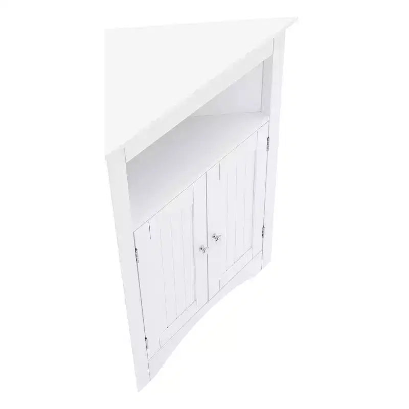 MAYEERTY Meuble de rangement d'angle blanc avec portes et étagères réglables pour salle de bain, cuisine, salon
