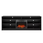 Ameriwood Home Hendrix 65 TV Stand with Electric Fireplace Insert and 6 Shelves