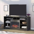 Meuble TV Ameriwood Home Hendrix 65 avec insert de cheminée électrique et 6 étagères