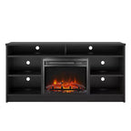 Meuble TV Ameriwood Home Hendrix 65 avec insert de cheminée électrique et 6 étagères