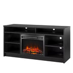 Meuble TV Ameriwood Home Hendrix 65 avec insert de cheminée électrique et 6 étagères