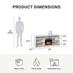 Meuble TV Ameriwood Home Hendrix 65 avec insert de cheminée électrique et 6 étagères