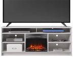Meuble TV Ameriwood Home Hendrix 65 avec insert de cheminée électrique et 6 étagères