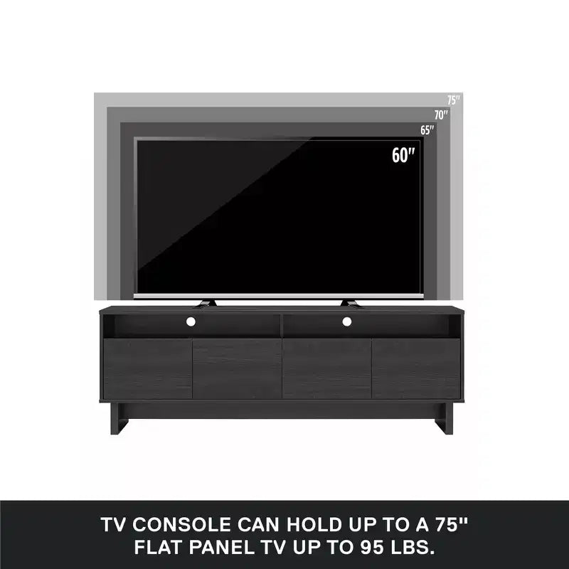 Meuble TV 4 portes RealRooms Nivelle pour téléviseurs jusqu'à 75 pouces