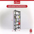 Origami Bibliothèque 6 étagères, lot de 3, style ouvert, organisateur autoportant, grande étagère à livres, mobilier vertical moderne pour salon, aucun assemblage requis, noir