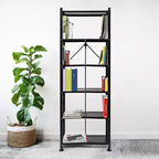 Origami Bibliothèque 6 étagères, lot de 3, style ouvert, organisateur autoportant, grande étagère à livres, mobilier vertical moderne pour salon, aucun assemblage requis, noir
