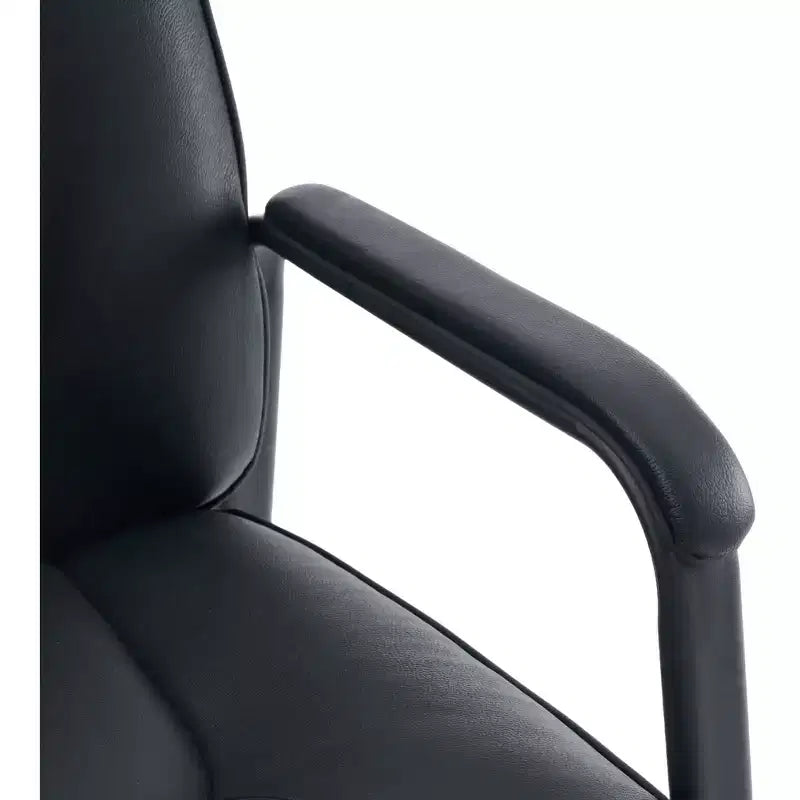 Fauteuil de salle d'attente à quatre pieds en cuir pleine fleur, cuir véritable