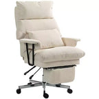 Fauteuil de bureau HOMCOM grand format, rembourré, avec dossier haut, support lombaire, repose-pieds, roulettes pivotantes, fauteuil d'ordinateur inclinable