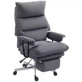 Fauteuil de bureau HOMCOM grand format, rembourré, avec dossier haut, support lombaire, repose-pieds, roulettes pivotantes, fauteuil d'ordinateur inclinable